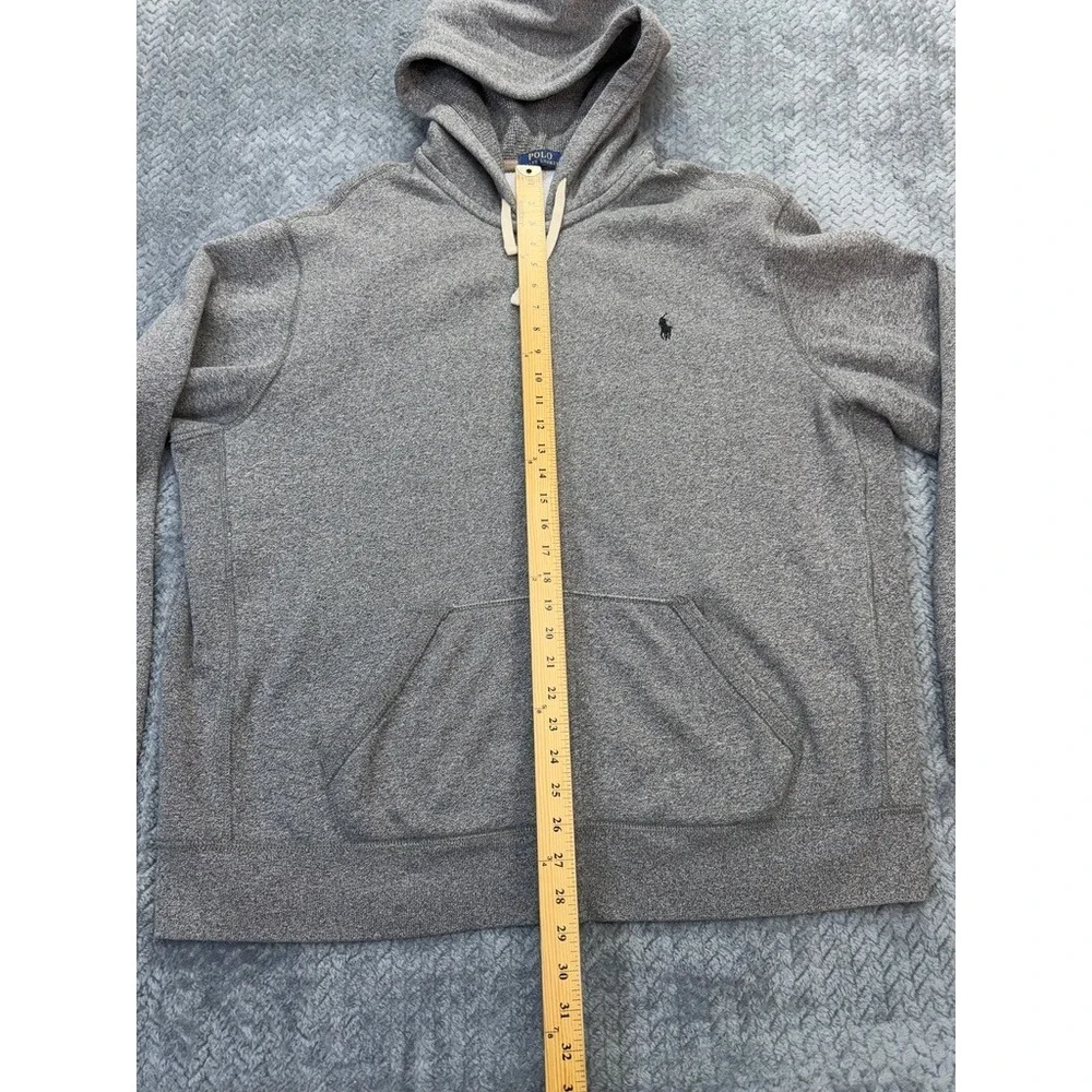 Polo Ralph Lauren Full Zip Hoodie Mens XL Grey‎ Classic Pony Logo Fleece Jacket